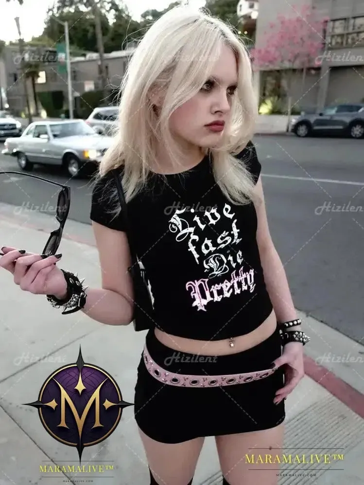 2000s Gothic Streetwear Tees for Edgy Fashionistas