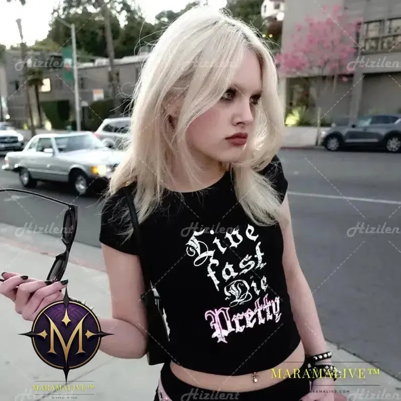 2000s Gothic Streetwear Tees for Edgy Fashionistas