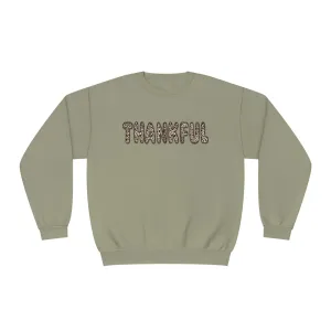 3Blues Designs |   Hazel Blues® |  Thankful Leopard Faux Patch Sweatshirt
