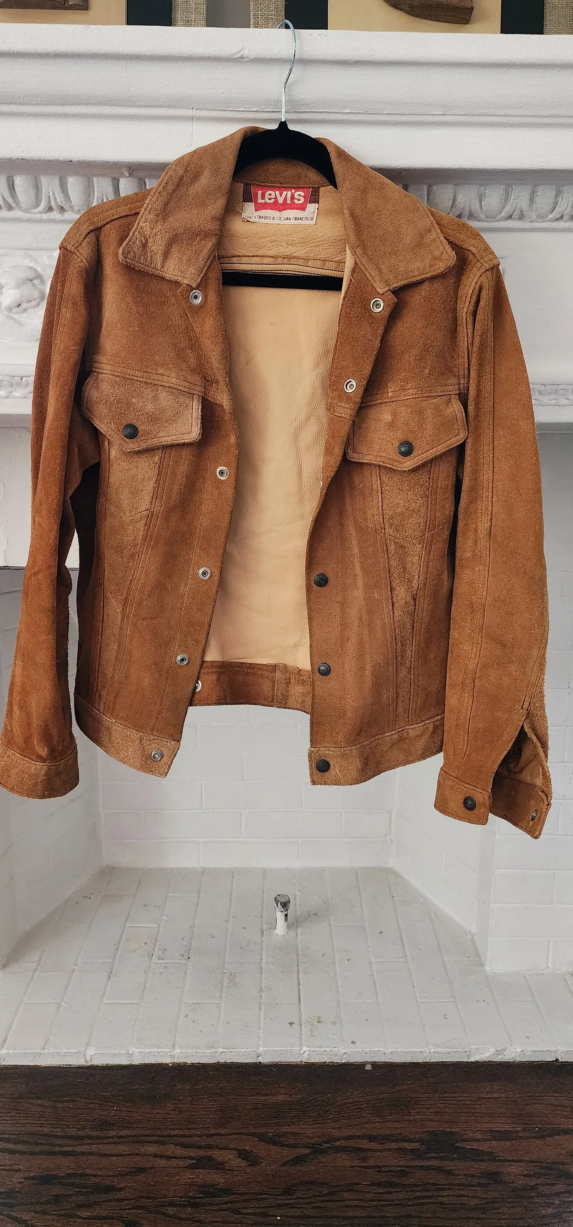 60s Levi's Big E Suede Leather Trucker Jacket Western Motorcycle Rocker