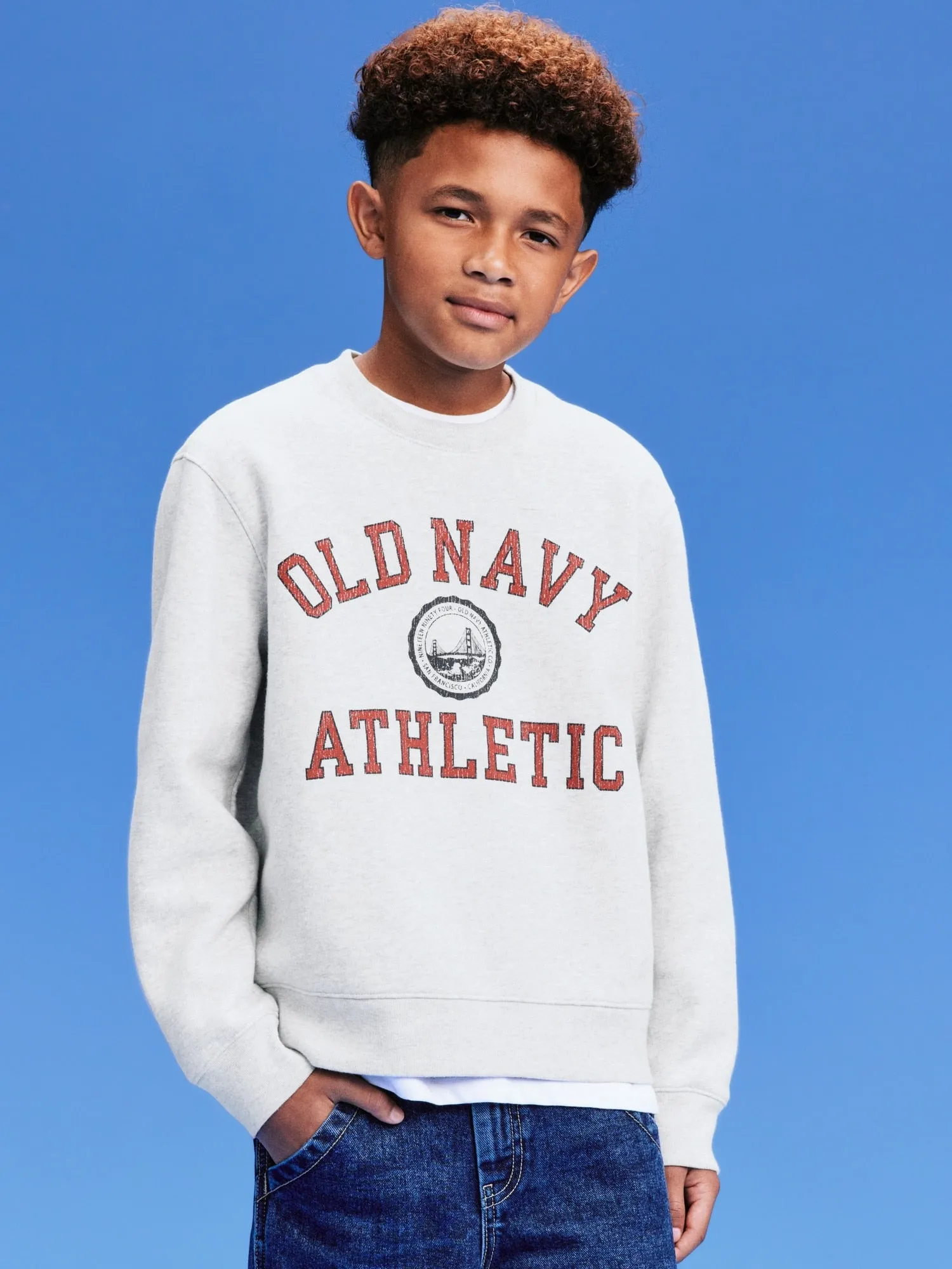 94 Gender-Neutral Logo-Graphic Sweatshirt for Kids