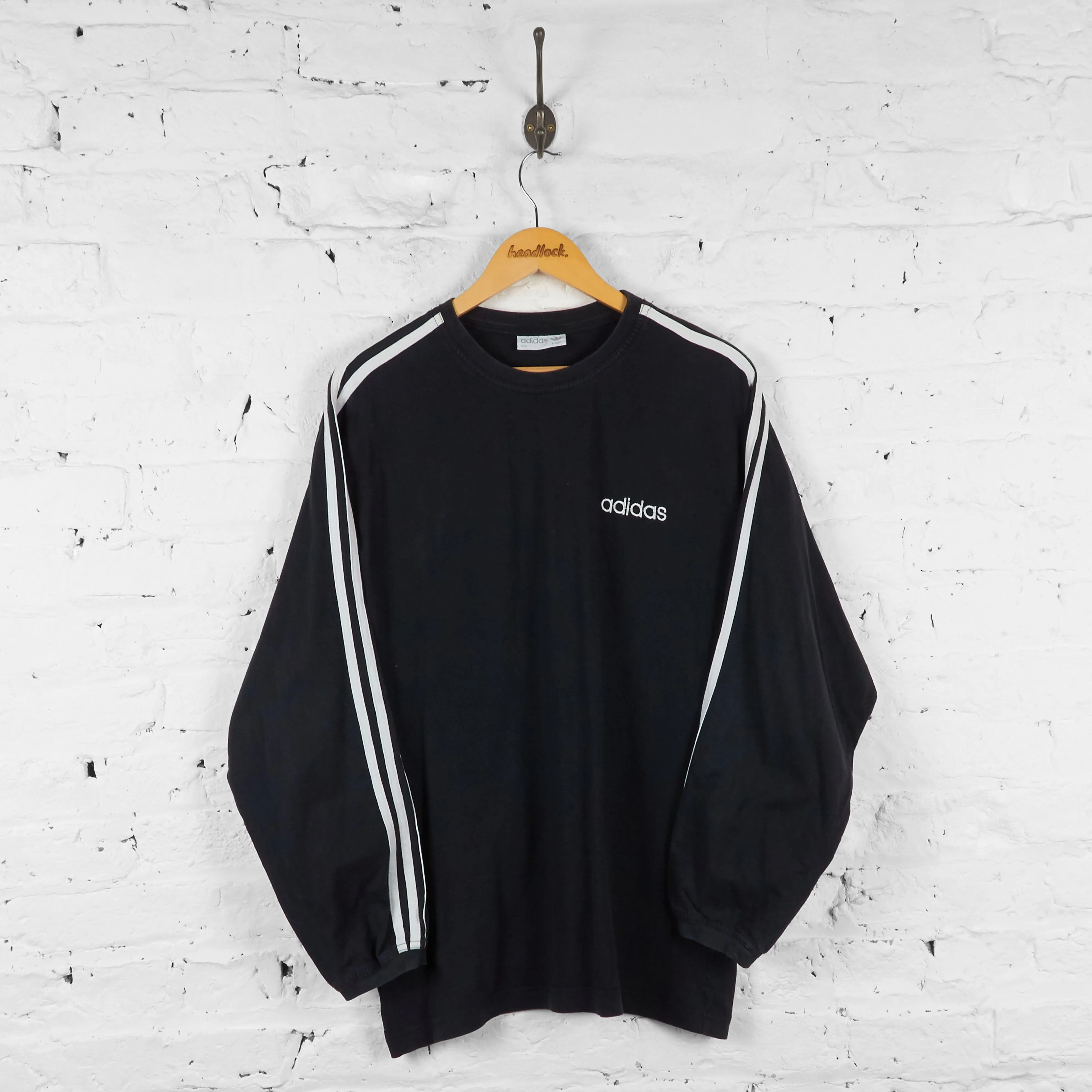 Adidas Long Sleeve T Shirt - Black - L