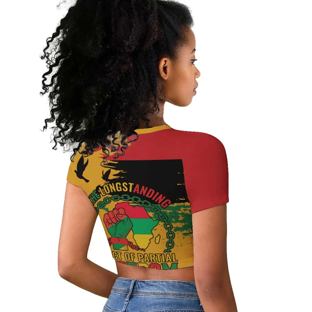 African American Juneteenth 1865 Raglan Cropped T shirt Black Freedom LT15