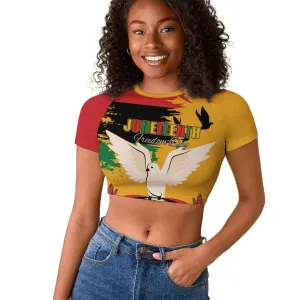 African American Juneteenth 1865 Raglan Cropped T shirt Black Freedom LT15