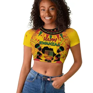 Afro-Americans Kwanzaa Raglan Cropped T shirt African Pattern LT15
