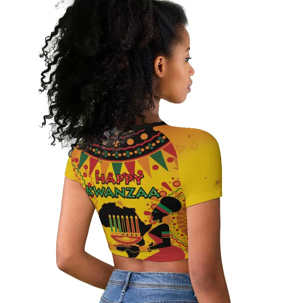 Afro-Americans Kwanzaa Raglan Cropped T shirt African Pattern LT15