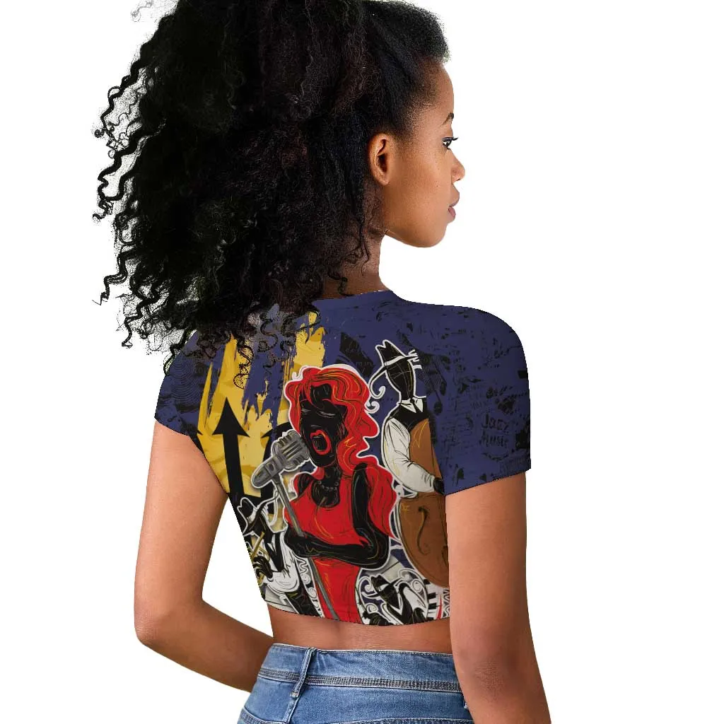 Afro-Barbados Jazz Festival Raglan Cropped T shirt Abstract Jazz Art LT03