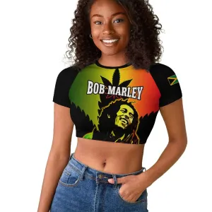Afro Jamaica Legend Bob Raglan Cropped T shirt The King Of Reggae LT14