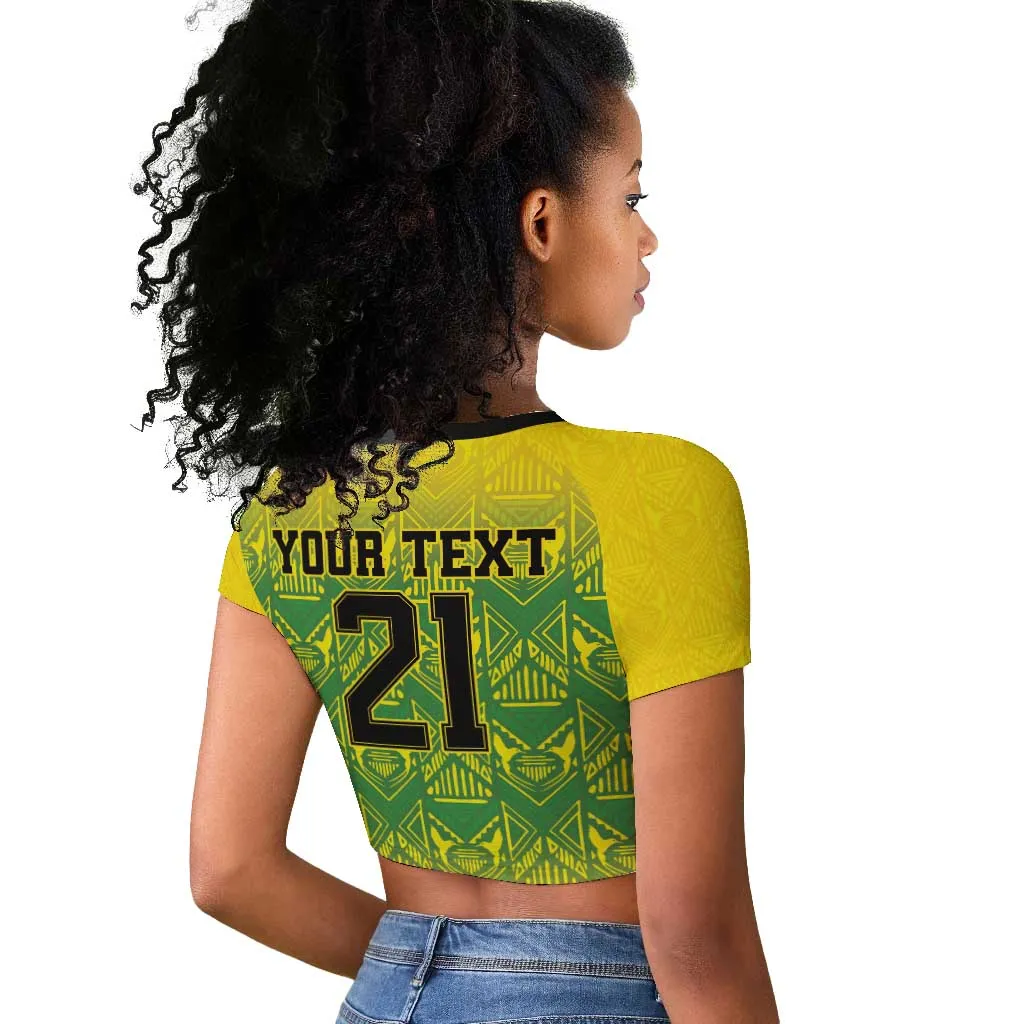 Afro-Jamaicans Custom Raglan Cropped T shirt Reggae Boyz With Traditional Pattern LT9