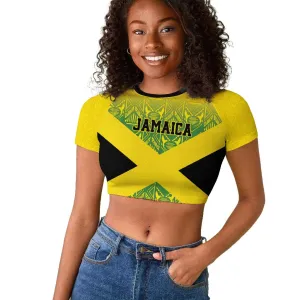Afro-Jamaicans Custom Raglan Cropped T shirt Reggae Boyz With Traditional Pattern LT9