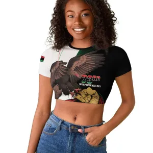 Afro Libya Raglan Cropped T shirt Arabian Eagle - Independence Day LT15