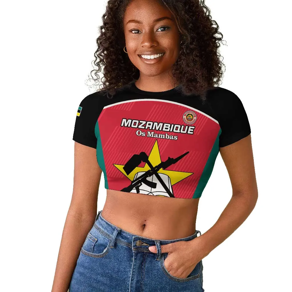 Afro Mozambique Football Custom Raglan Cropped T shirt Go Os Mambas LT15