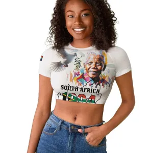 Afro South Africa Freedom Day Raglan Cropped T shirt Nelson Mandela LT15