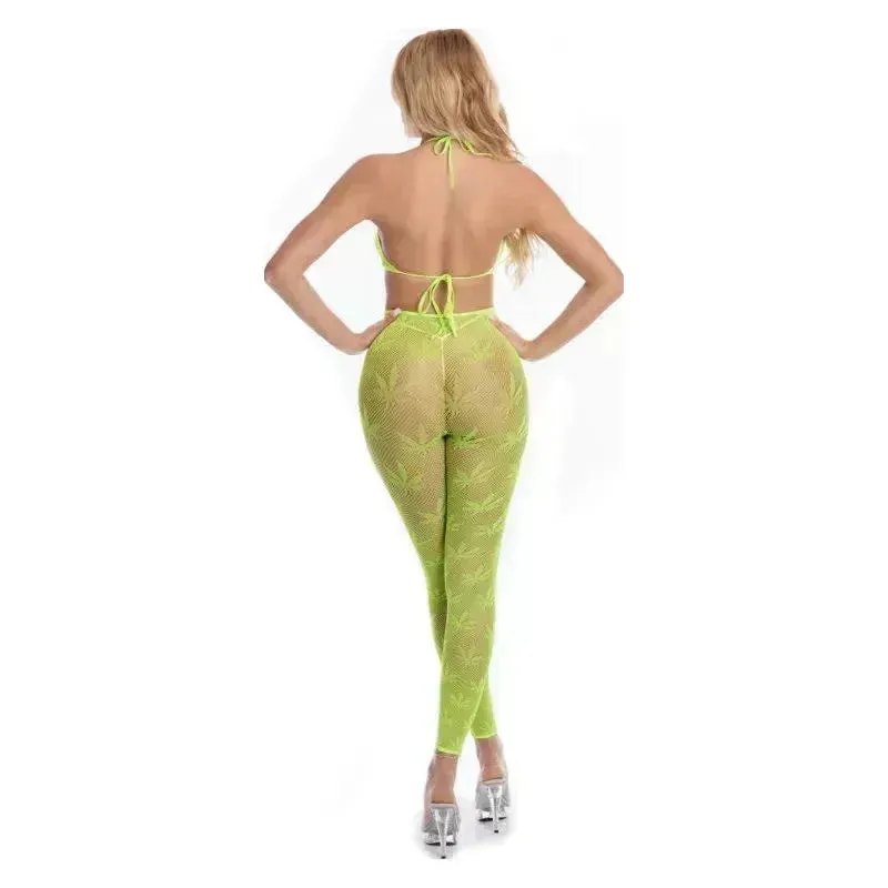 All About Leaf Bra Set Green