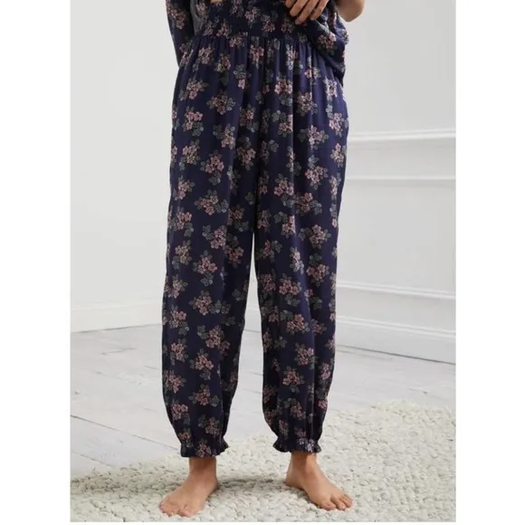 Anthropologie Darcy Smocked Sleep Top and Sweet Dreams Harem Sleep Pants Set