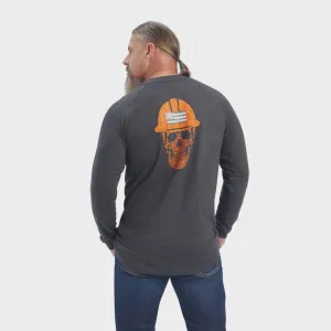 Ariat Rebar Roughneck Graphic Mens LS T-Shirt Grey & Orange