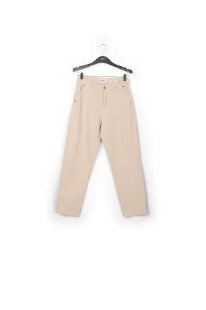 Beige high-waisted trousers