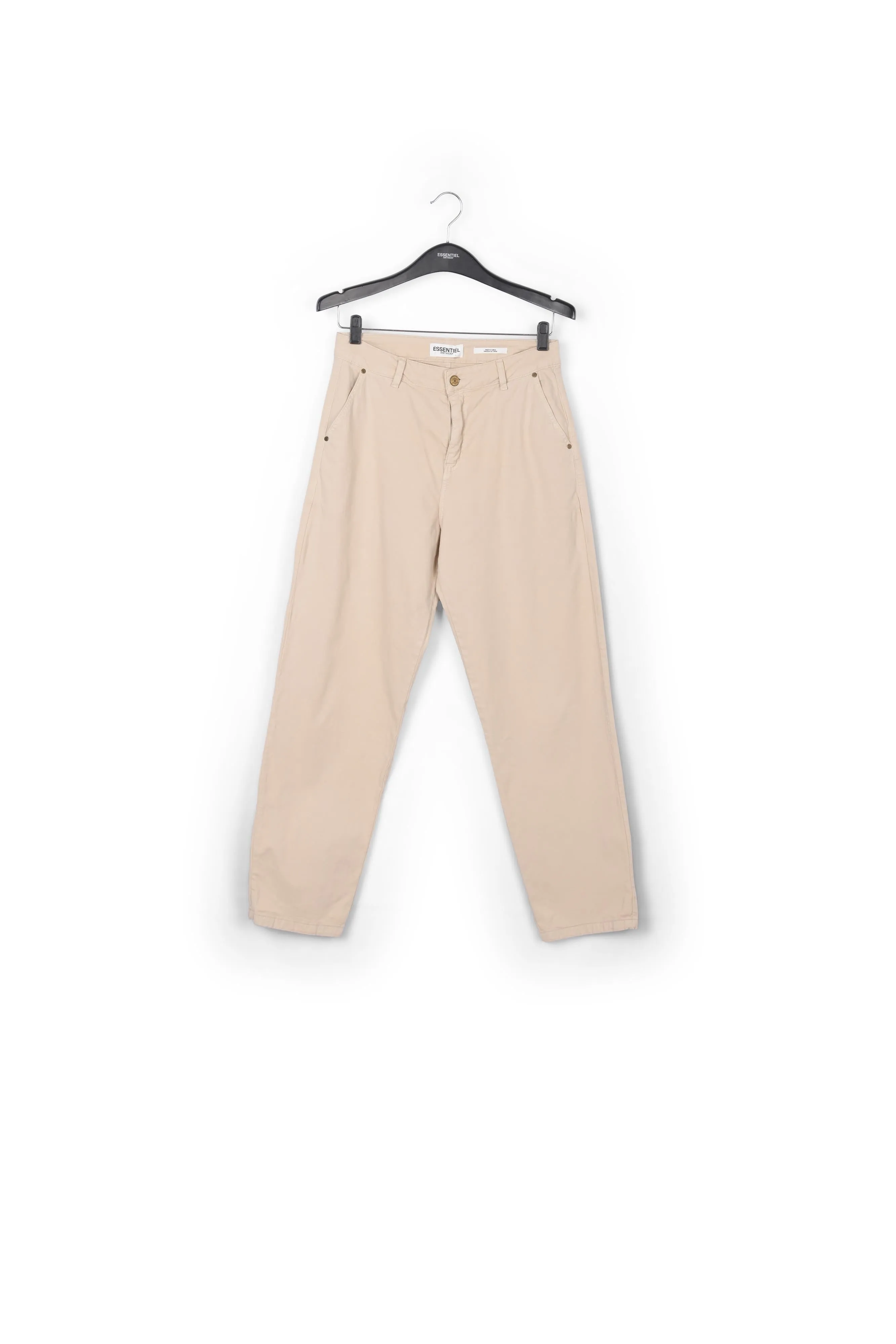 Beige high-waisted trousers