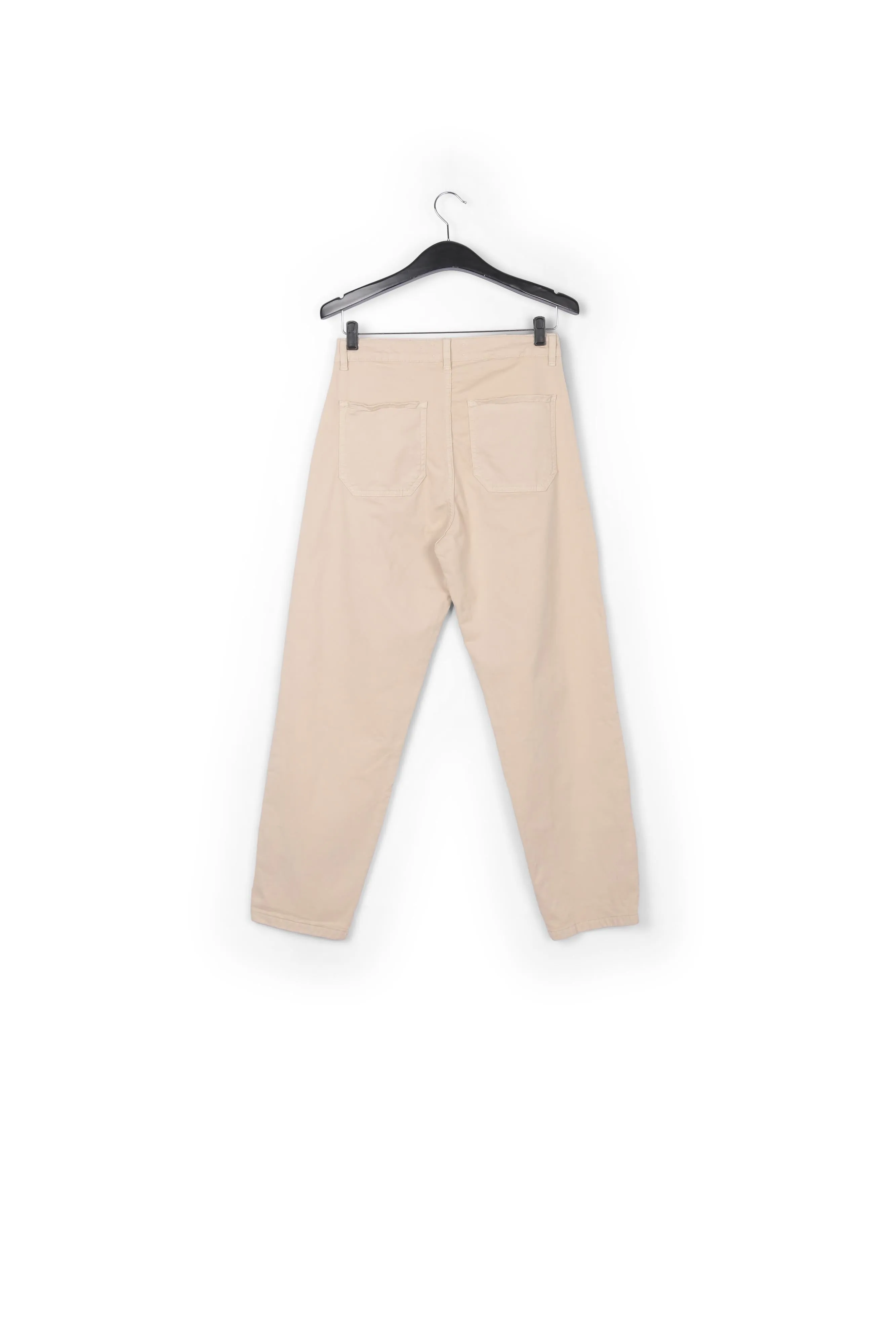 Beige high-waisted trousers