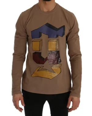 Beige Motive Brand Long Sleeve T-Shirt Sweater