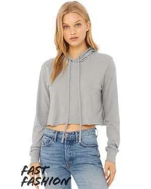 Bella   Canvas Women's Crop Long Sleeve Hoodie T-Shirt - 8512