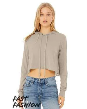 Bella   Canvas Women's Crop Long Sleeve Hoodie T-Shirt - 8512
