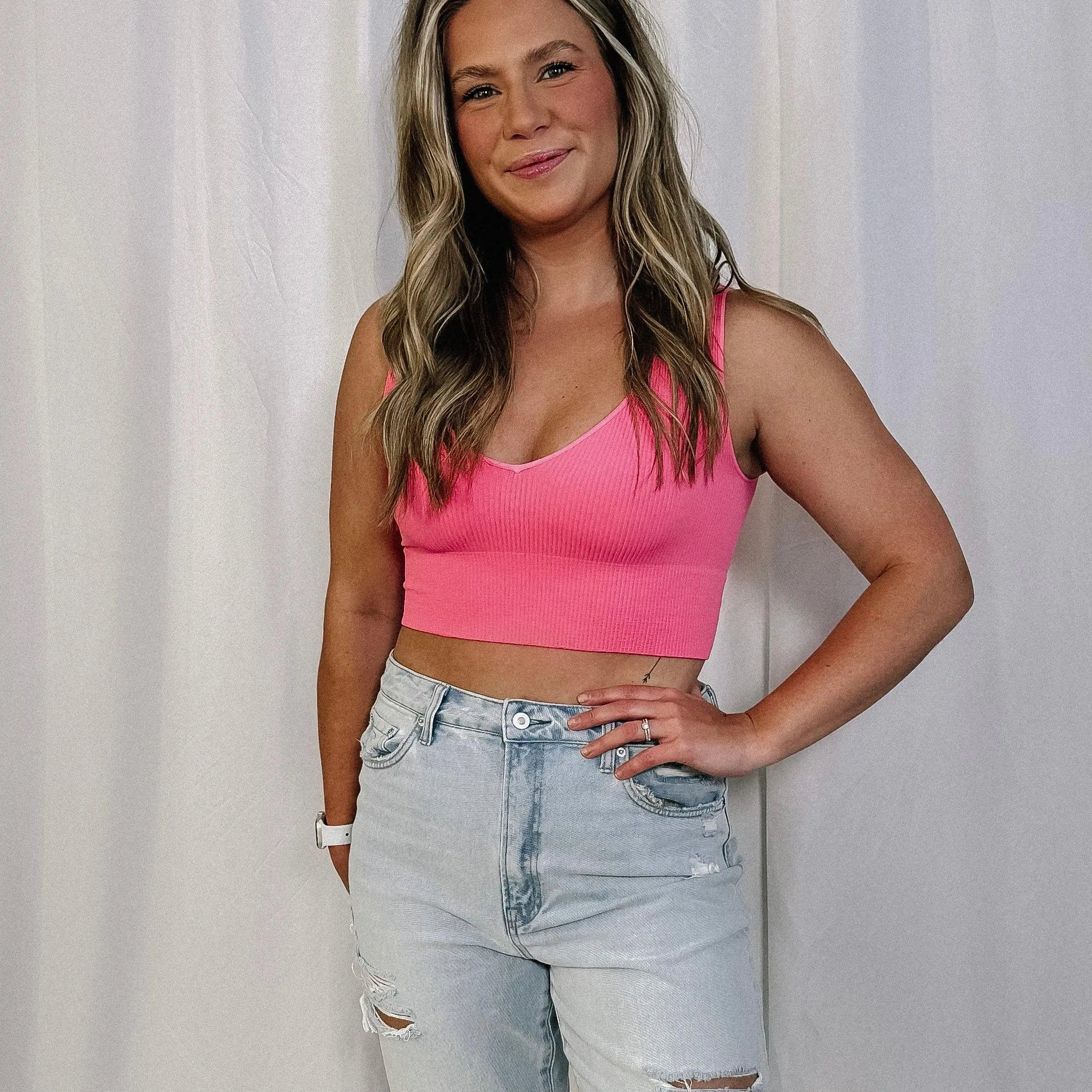 Best Decision Crop Tank - Pink Cosmos