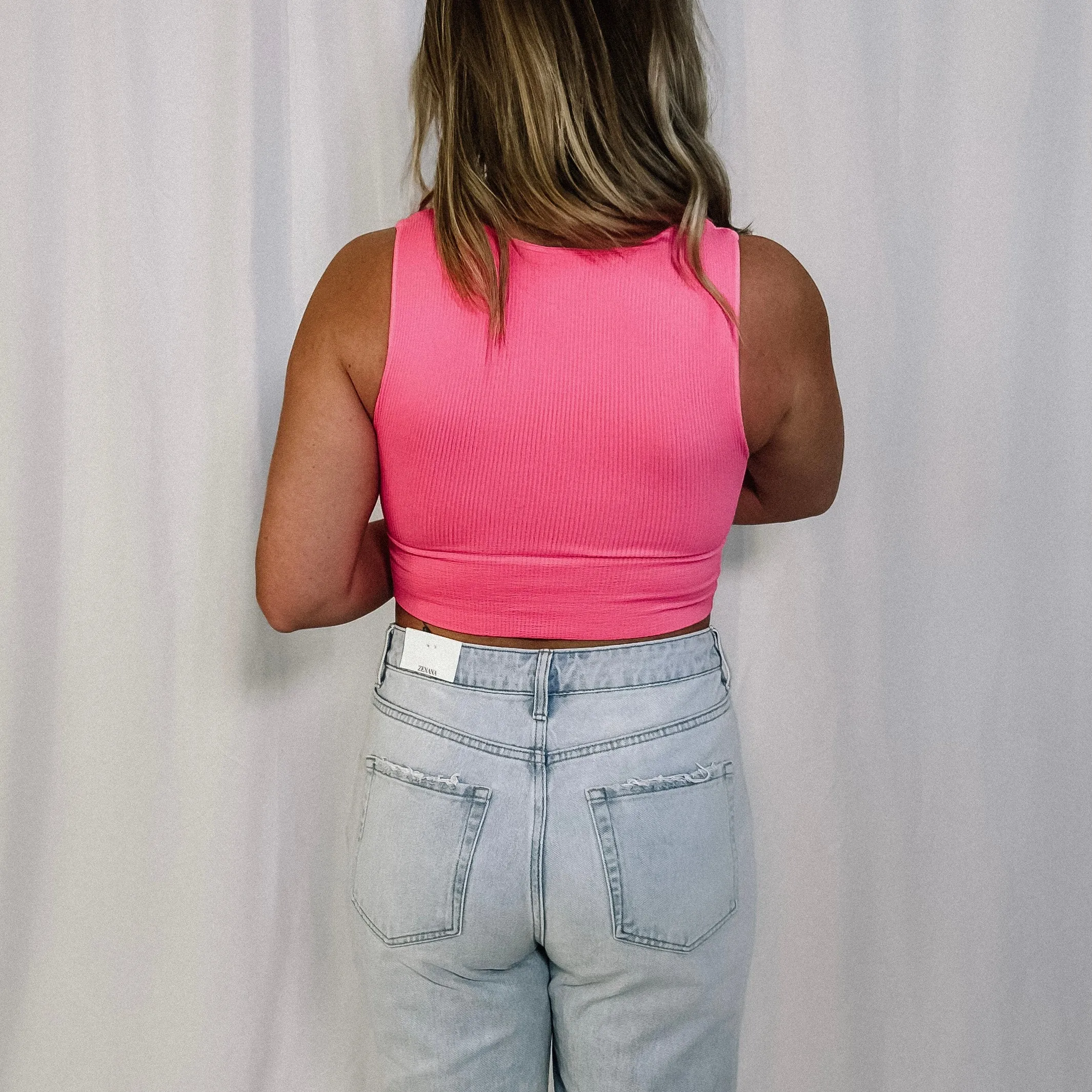 Best Decision Crop Tank - Pink Cosmos