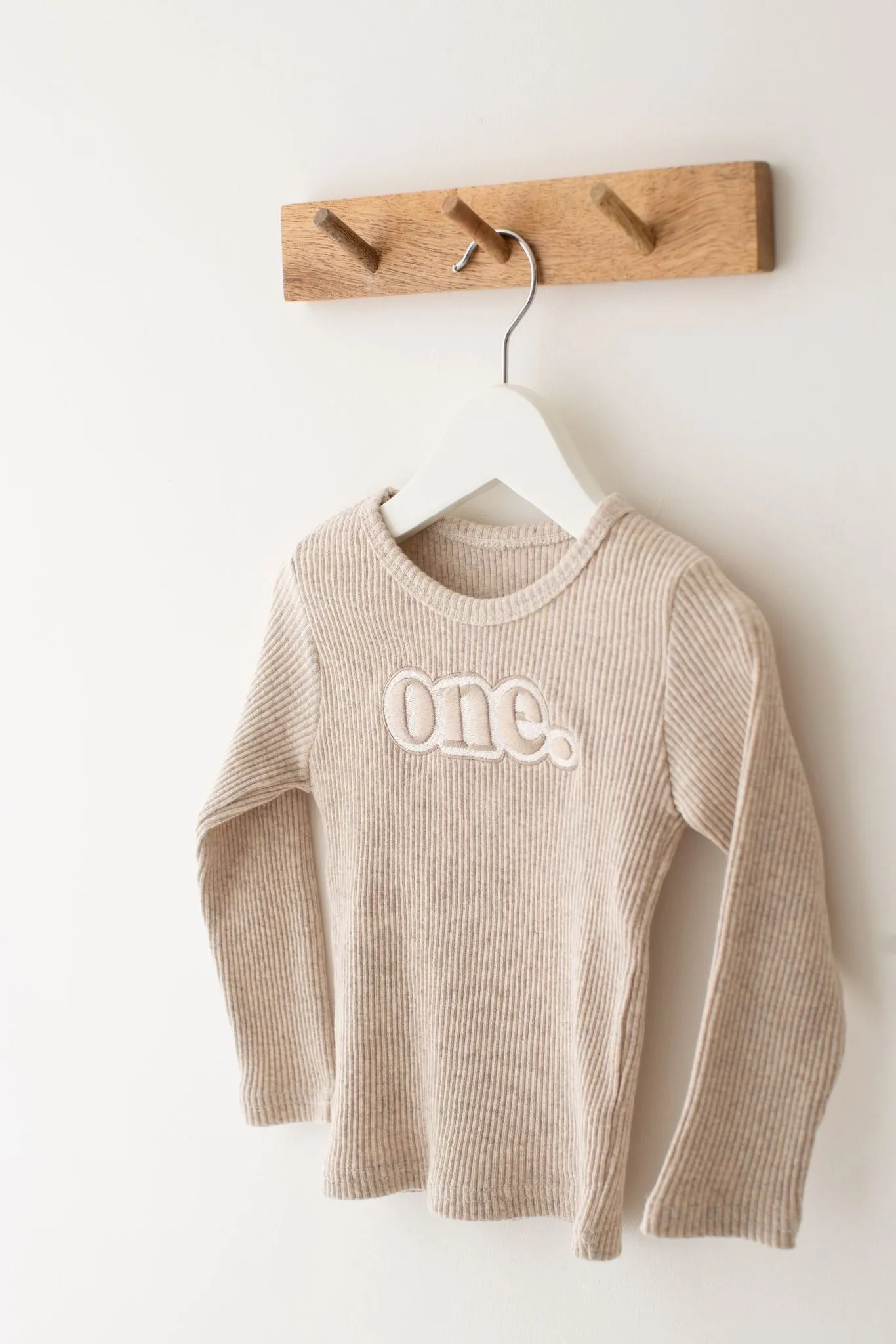 Birthday Oatmeal Ribbed Sets - Bubble Embroidery