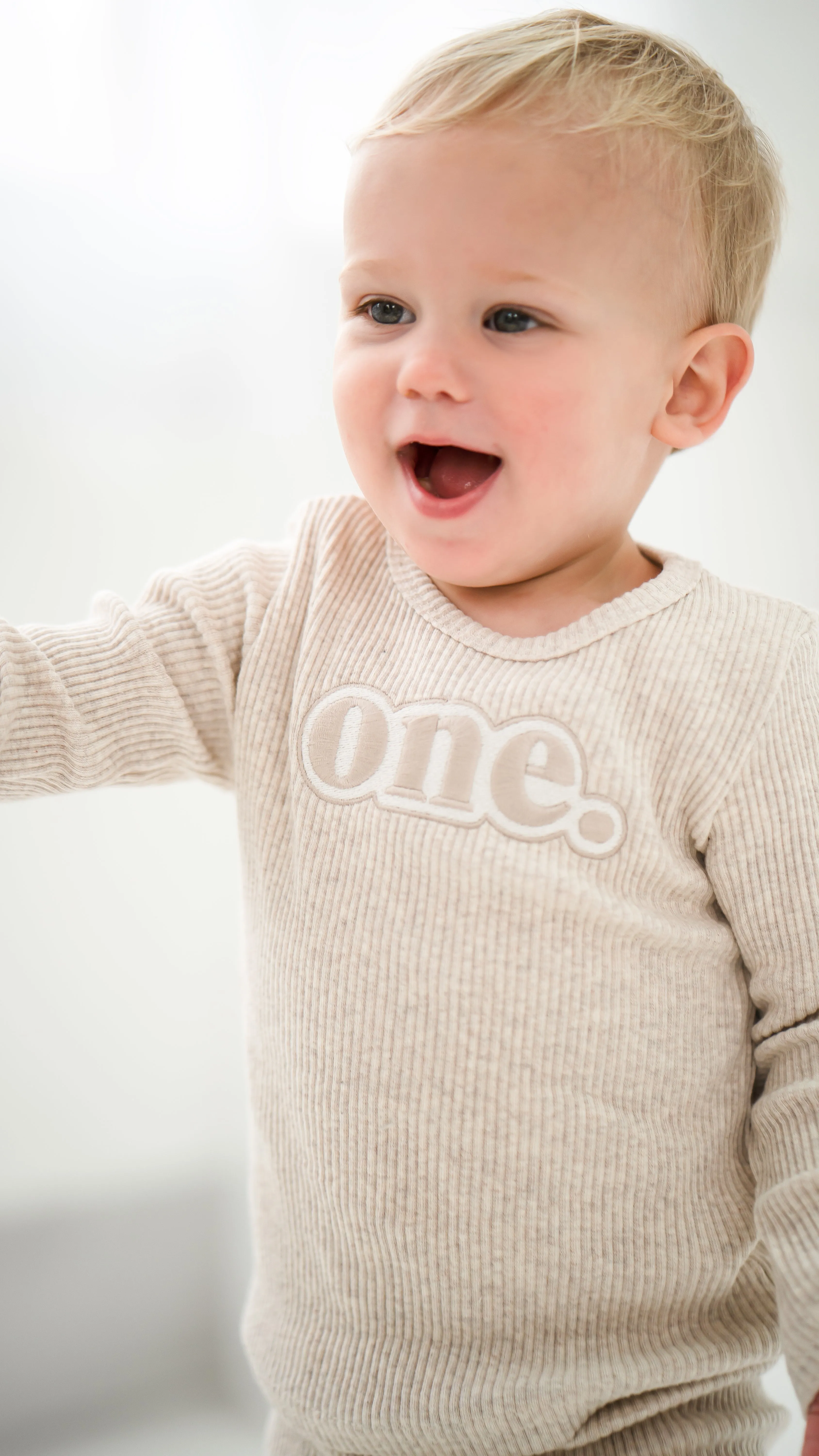 Birthday Oatmeal Ribbed Sets - Bubble Embroidery