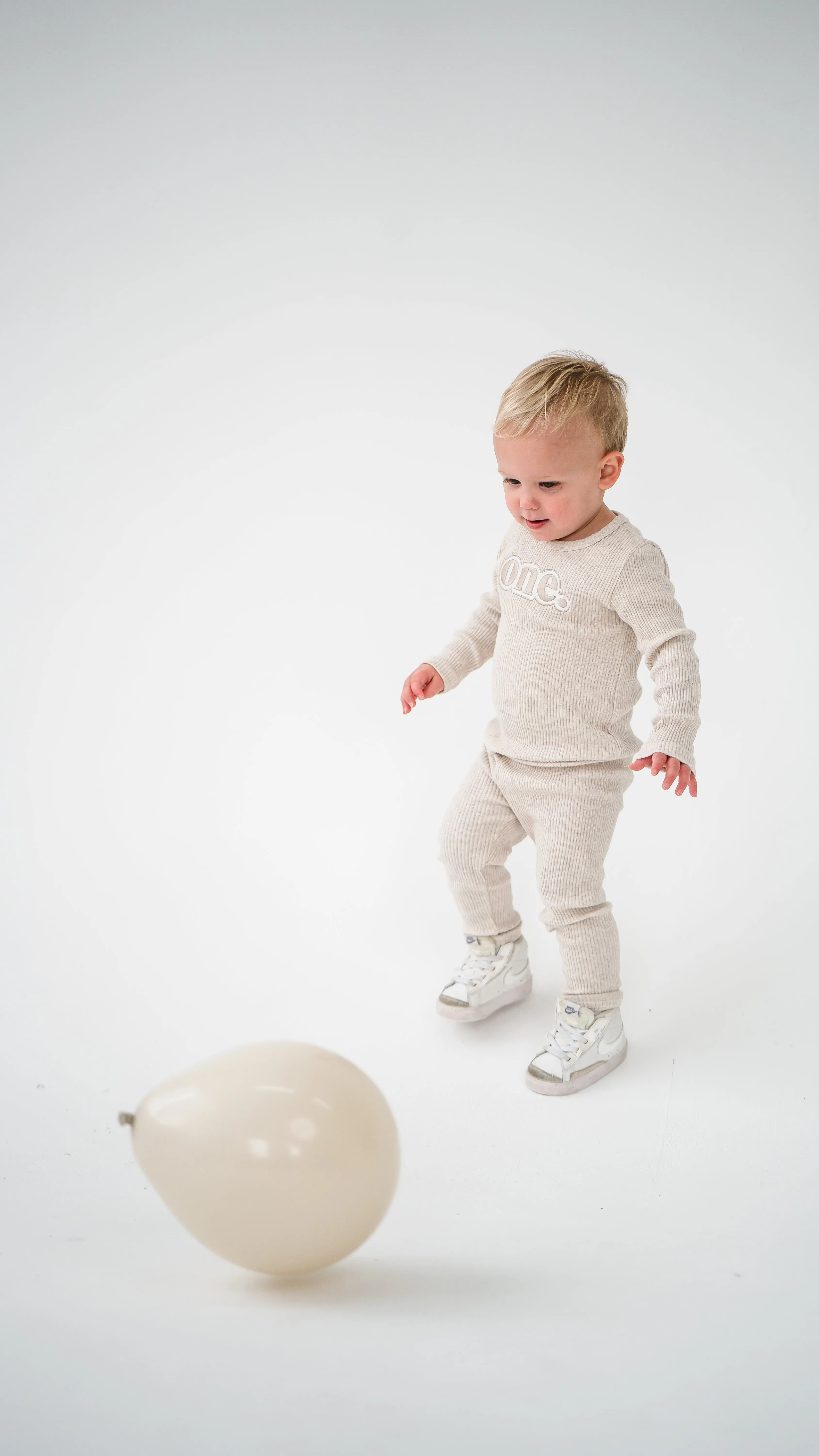 Birthday Oatmeal Ribbed Sets - Bubble Embroidery