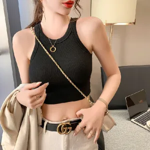 Black Cropped Tank Top