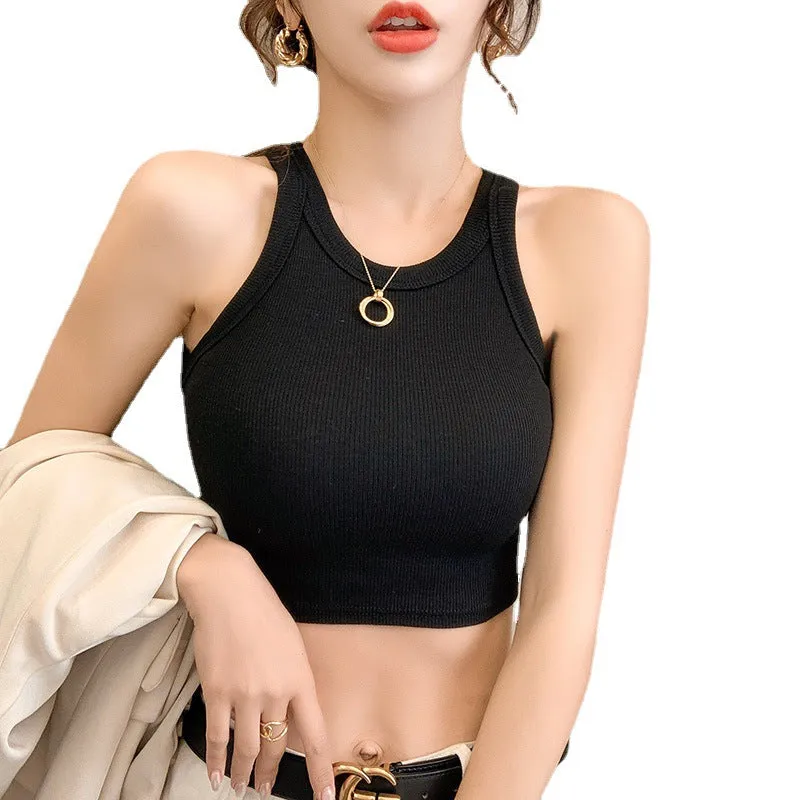 Black Cropped Tank Top