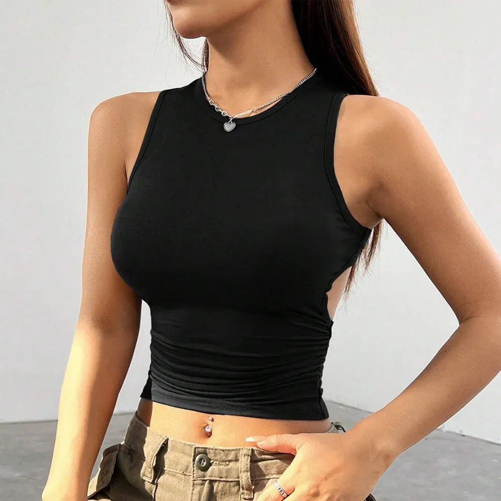 Black Cut Out Tank Top