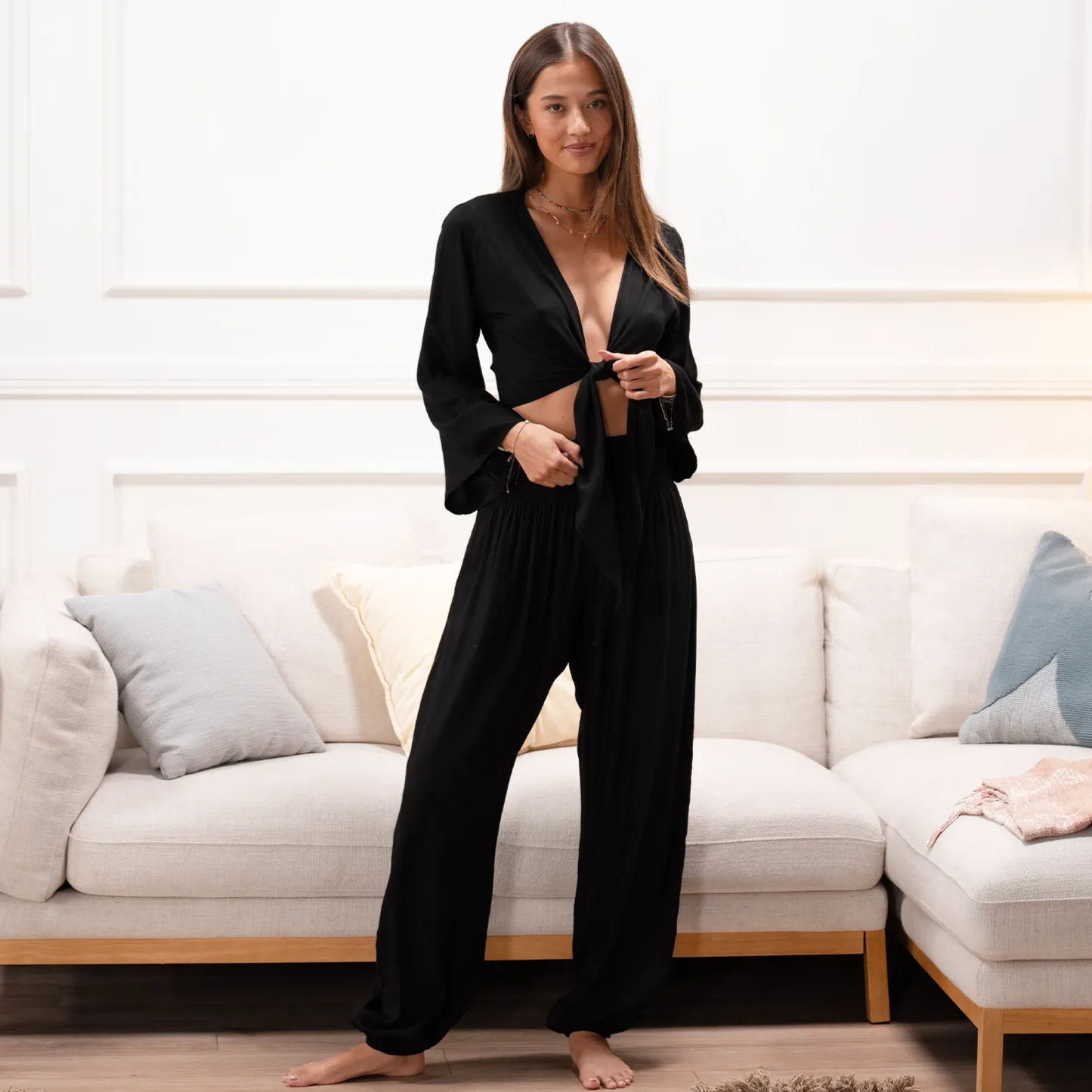 Black Daydreamer Top   Harem Pants Set