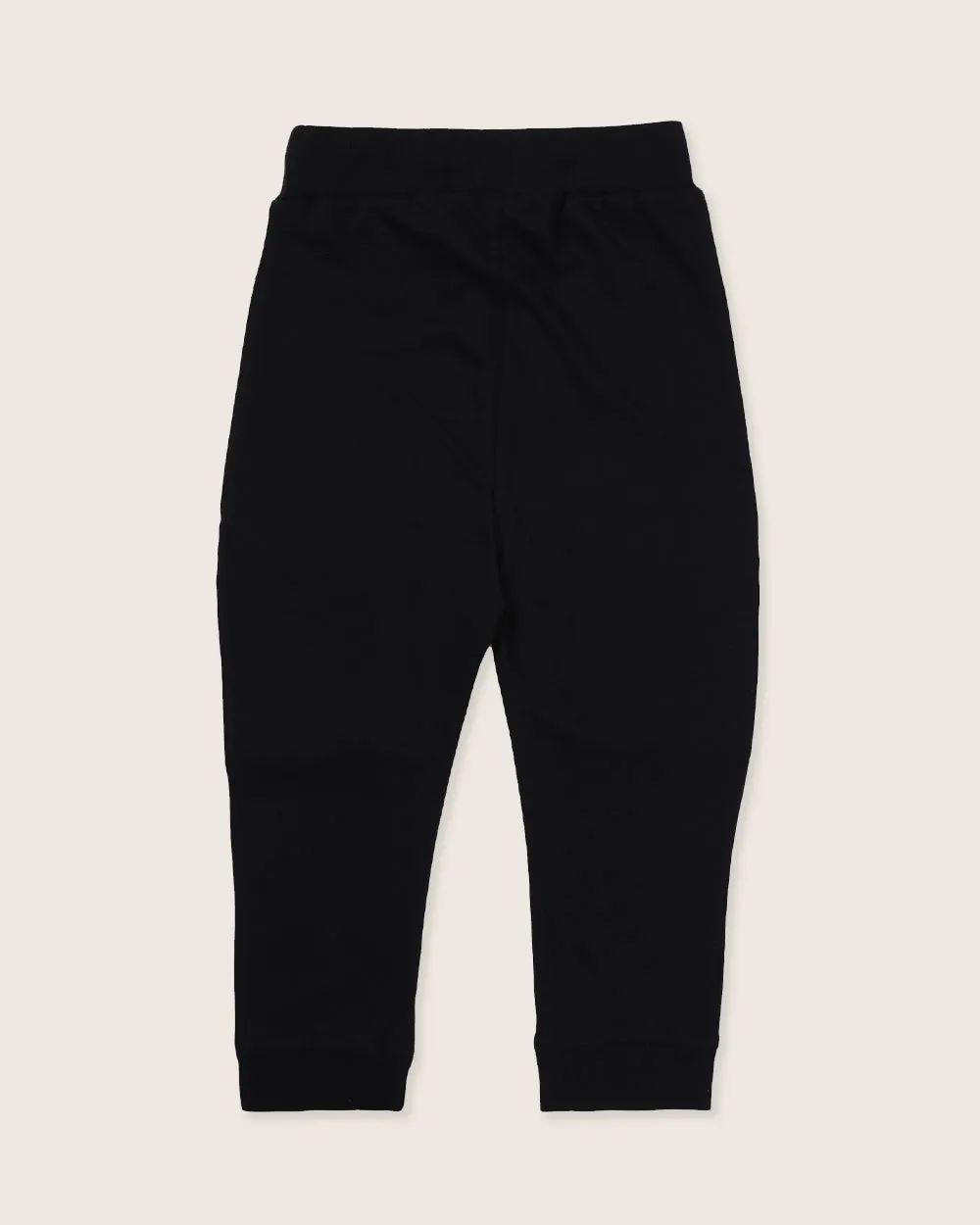 Black Fur Applique Joggers