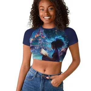 Black Girls Book Lovers Raglan Cropped T shirt So Many Books - So Little Time LT15