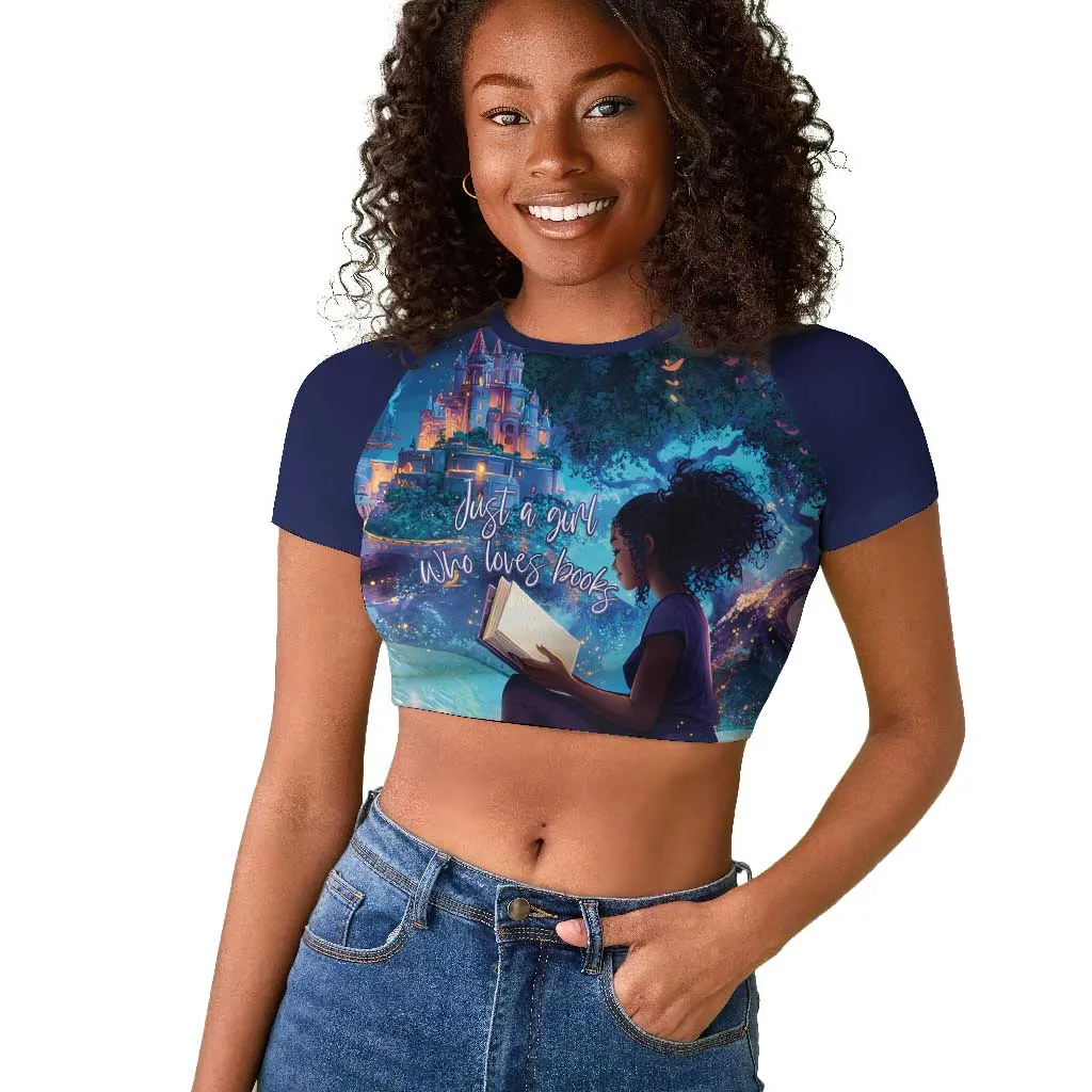 Black Girls Book Lovers Raglan Cropped T shirt So Many Books - So Little Time LT15