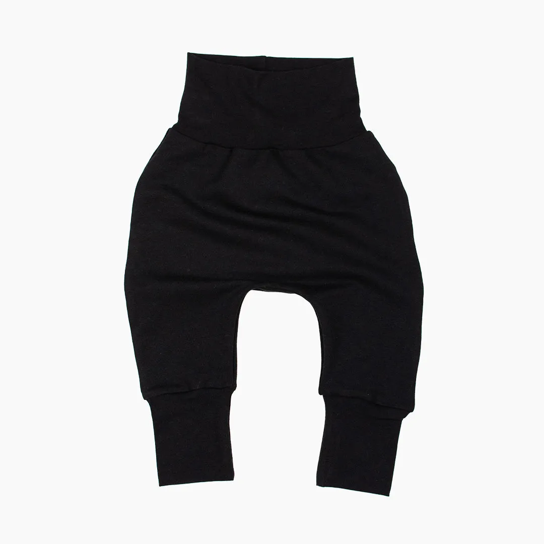 Black Grow-With-Me Harem Pants