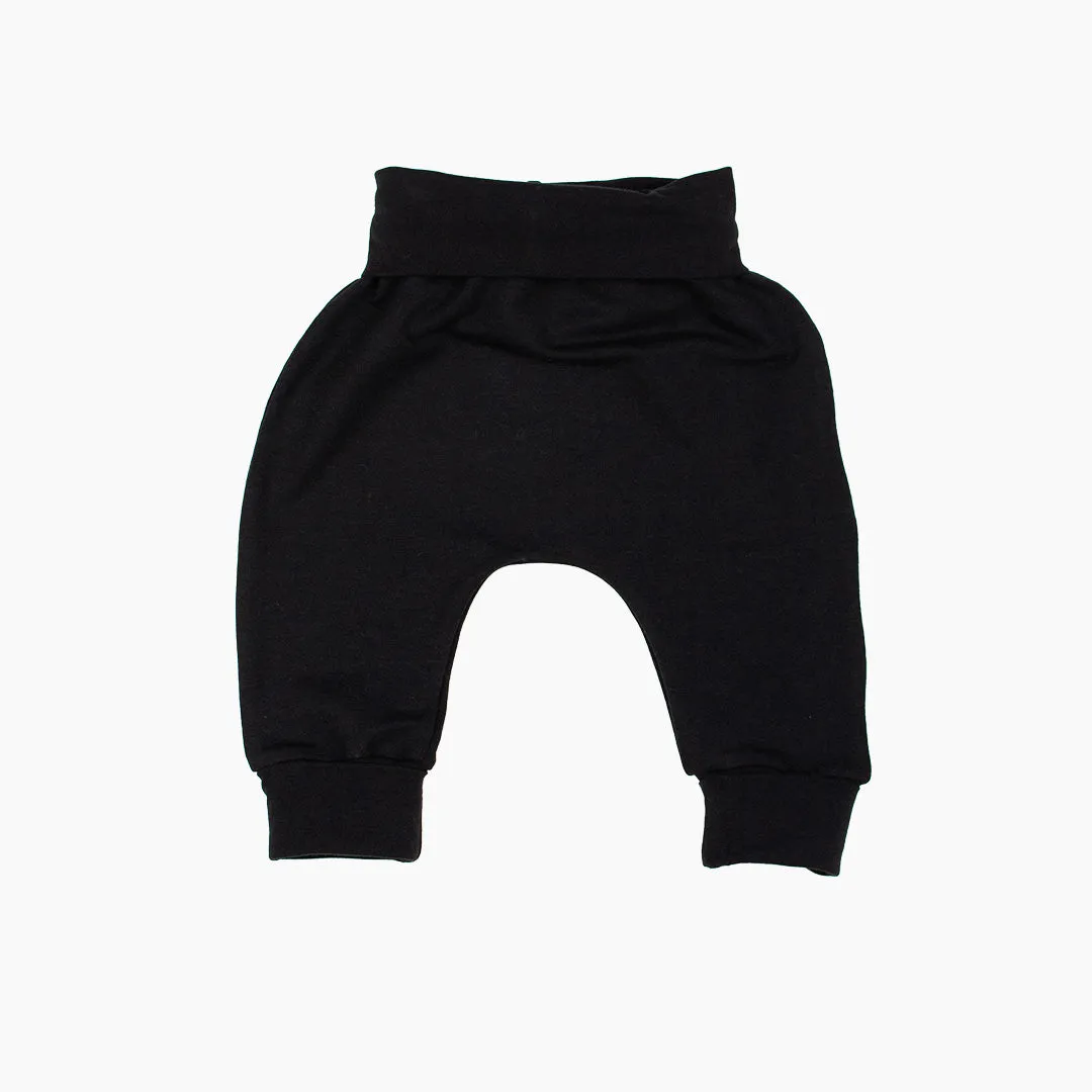 Black Grow-With-Me Harem Pants