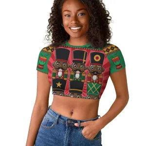 Black Nutcrackers Raglan Cropped T shirt Afro Christmas DT03