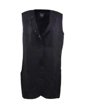 BLACK PRINTED GILET