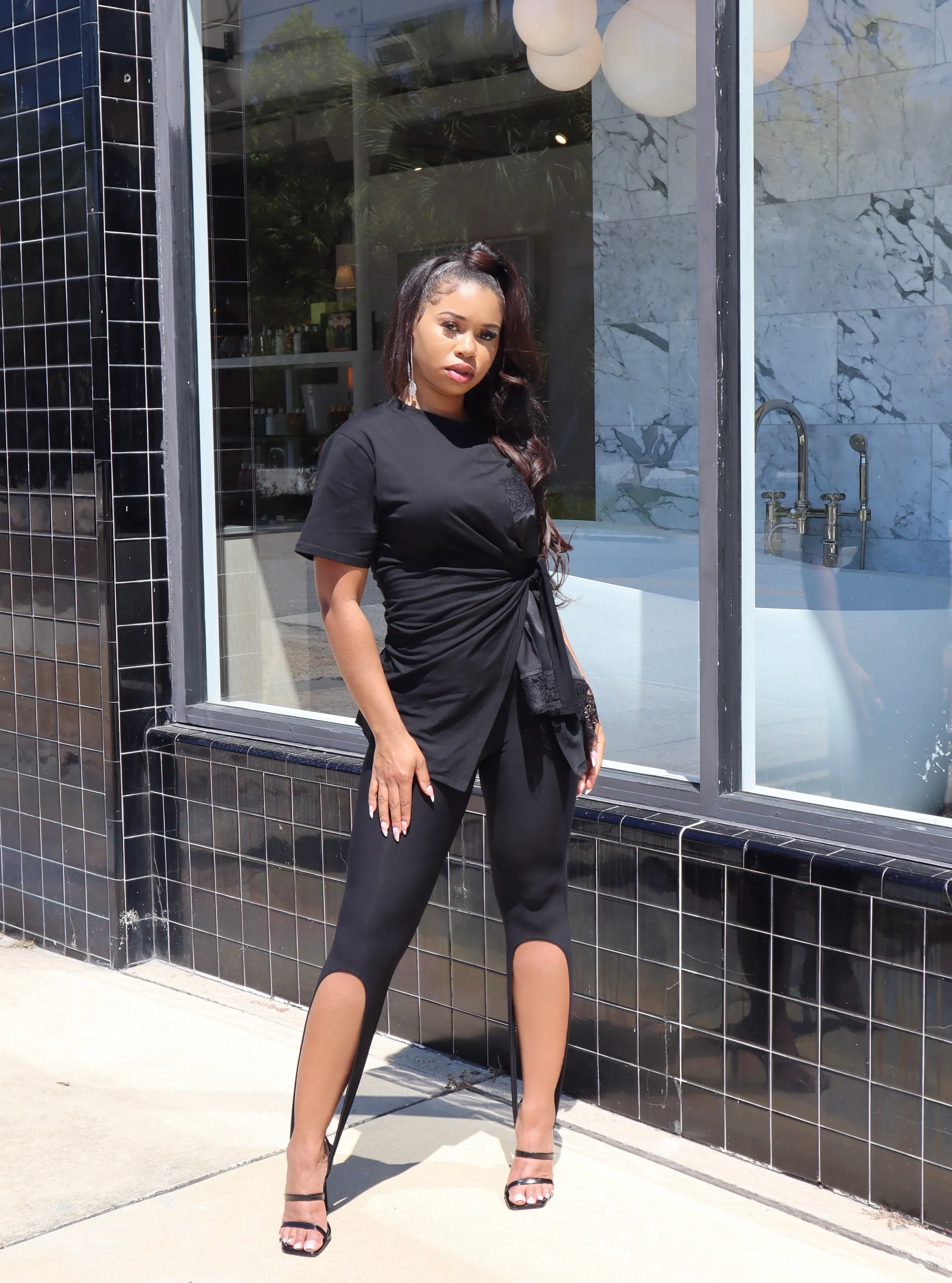 Black Stirrup Leggings