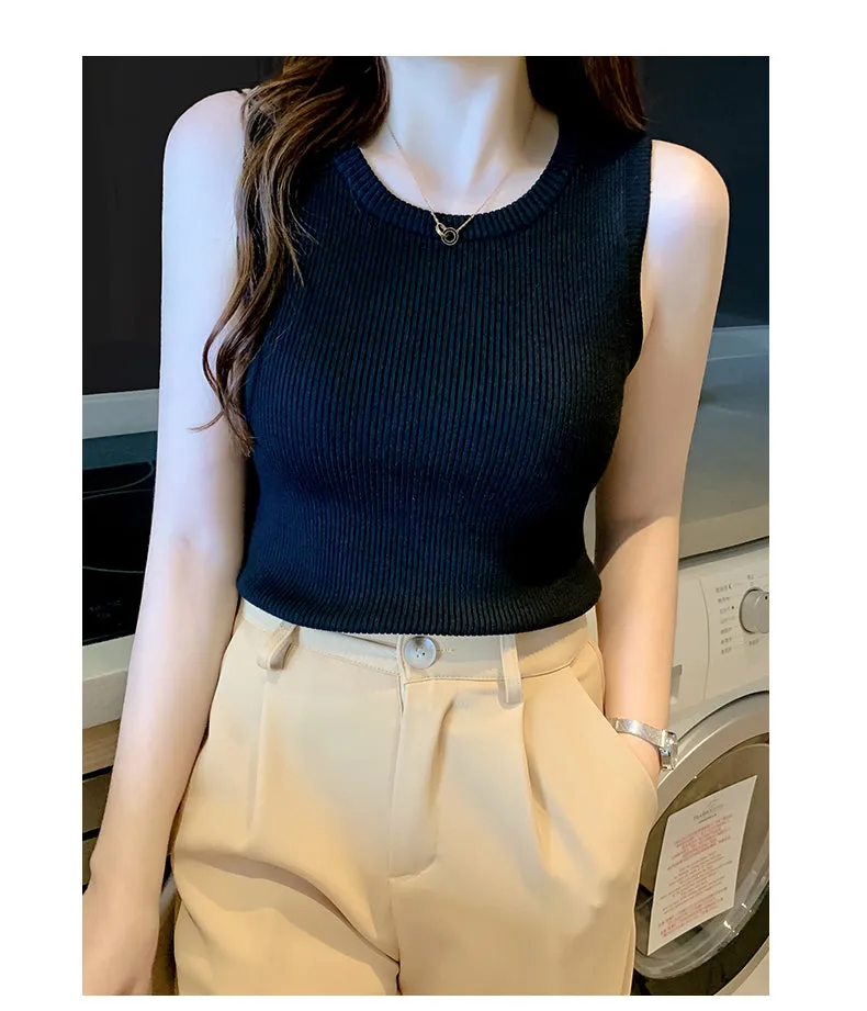 Black Wide Strapped Tank Top