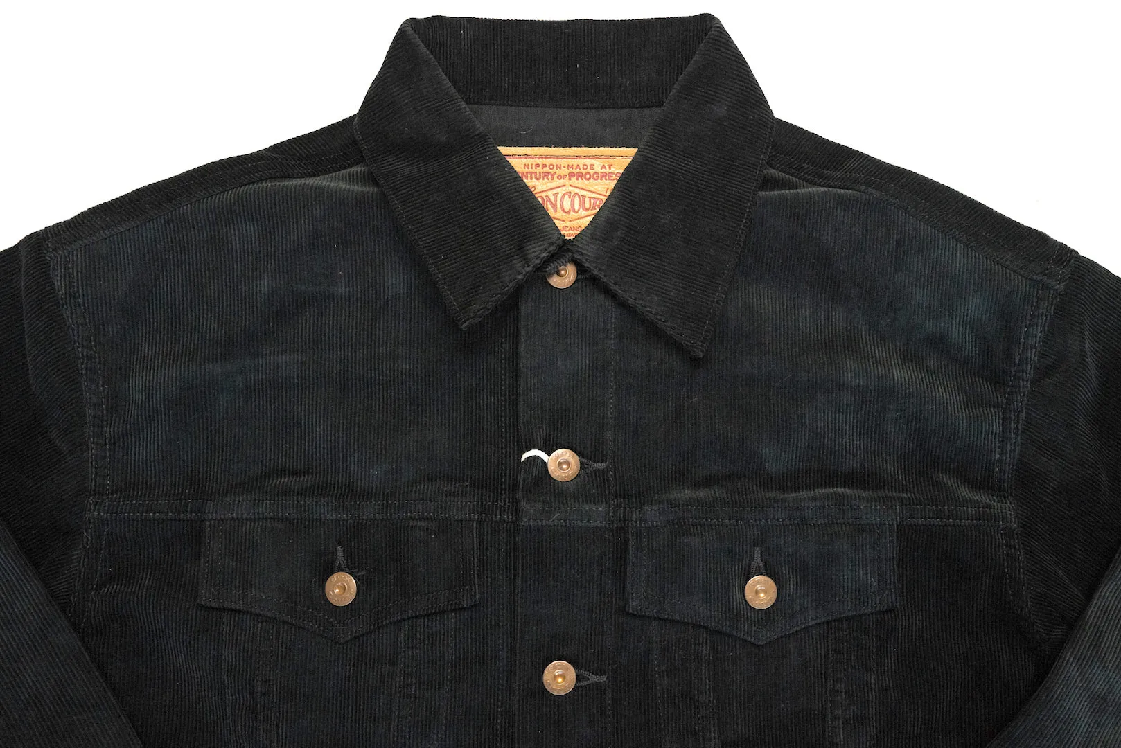 Boncoura Heavyweight Corduroy Trucker Jacket (Black)