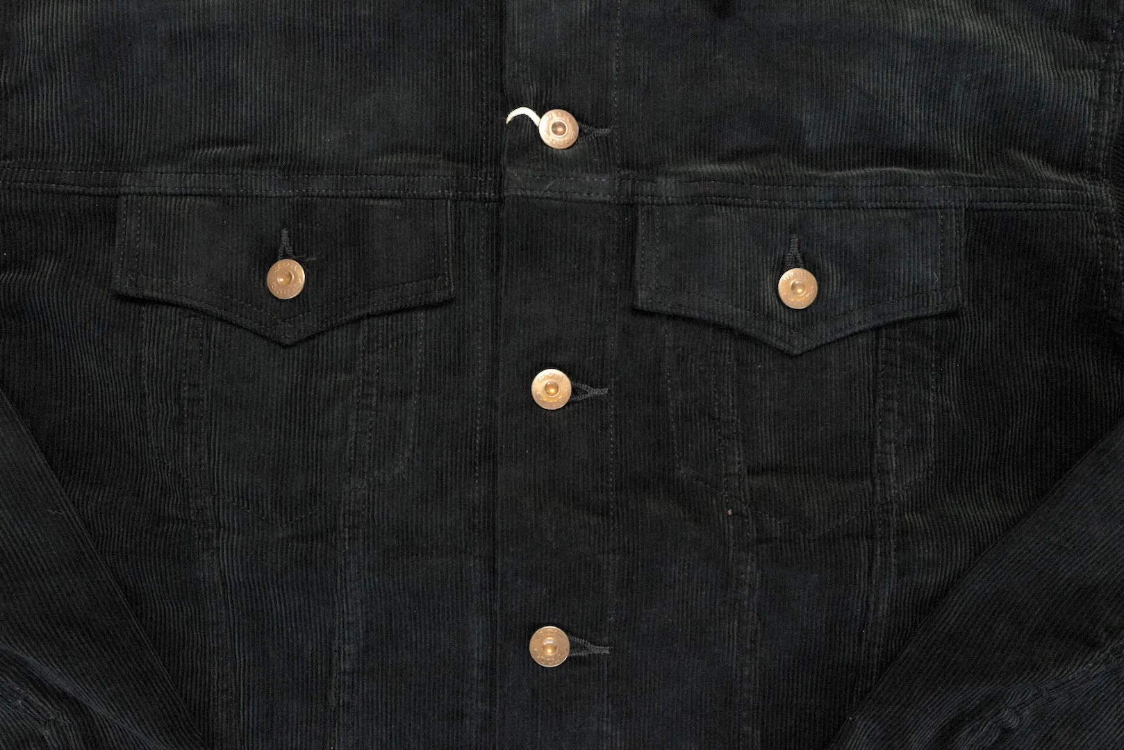 Boncoura Heavyweight Corduroy Trucker Jacket (Black)