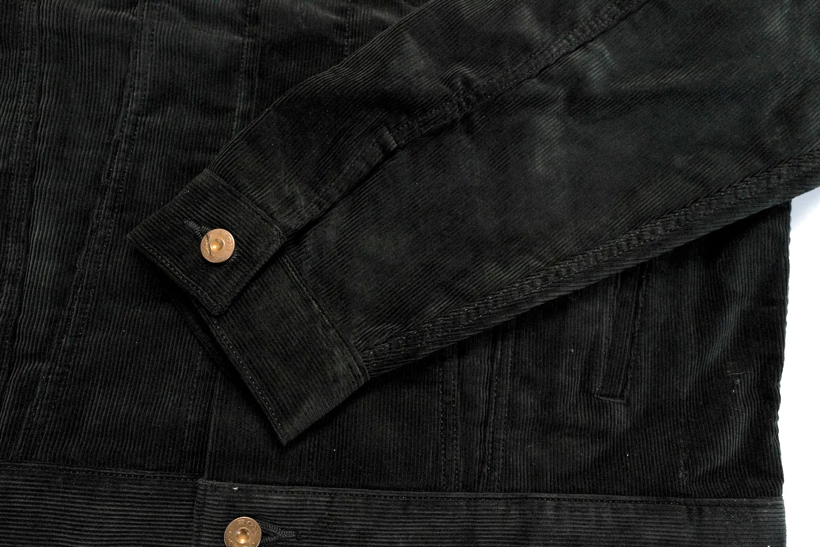 Boncoura Heavyweight Corduroy Trucker Jacket (Black)
