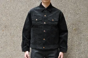 Boncoura Heavyweight Corduroy Trucker Jacket (Black)