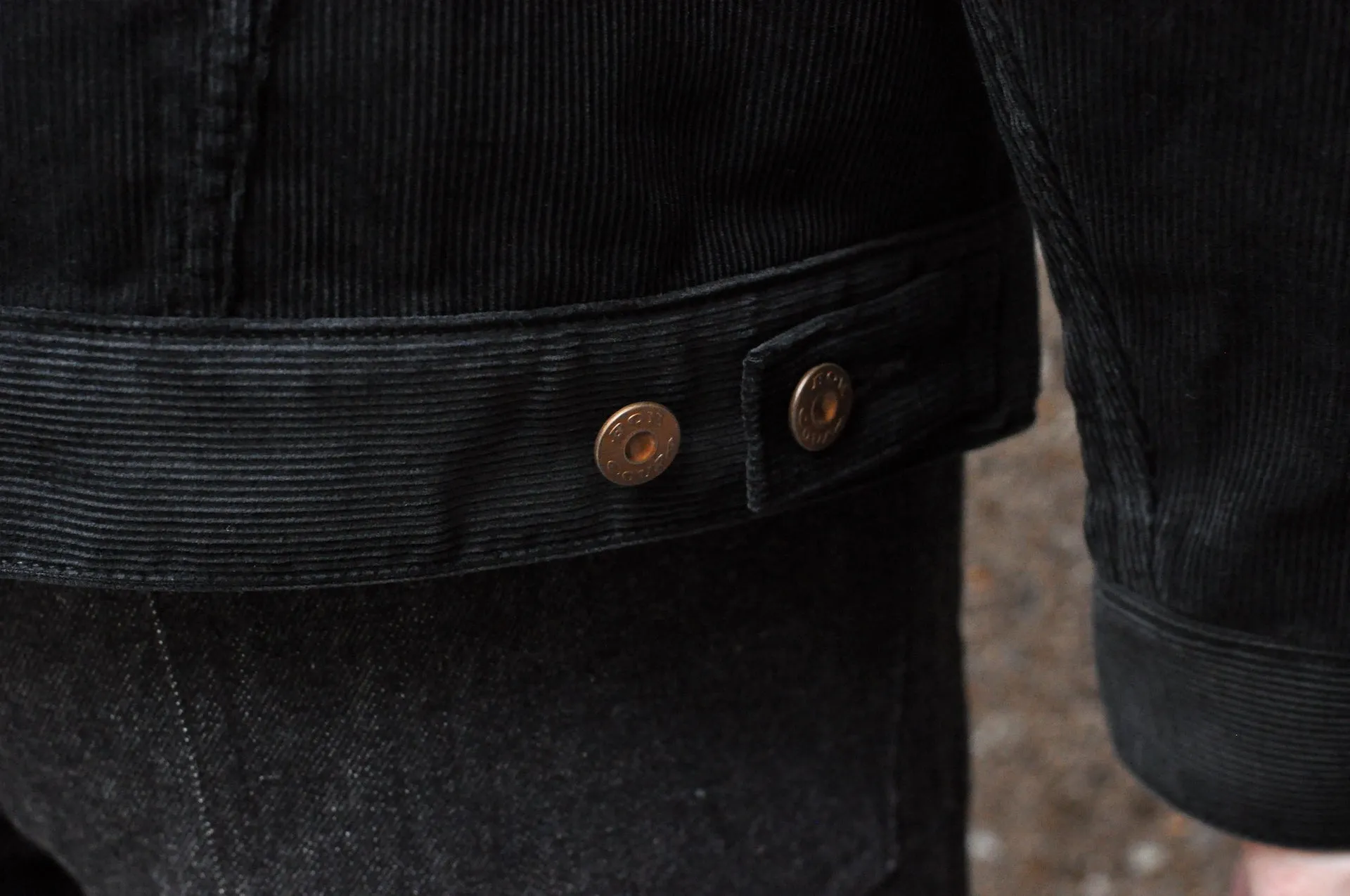 Boncoura Heavyweight Corduroy Trucker Jacket (Black)