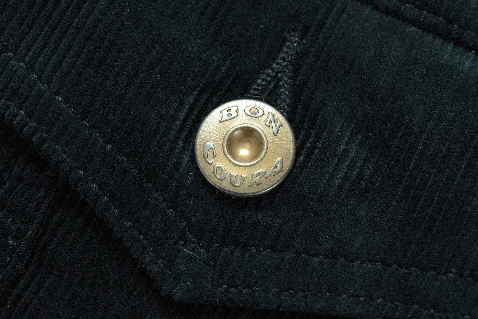 Boncoura Heavyweight Corduroy Trucker Jacket (Black)
